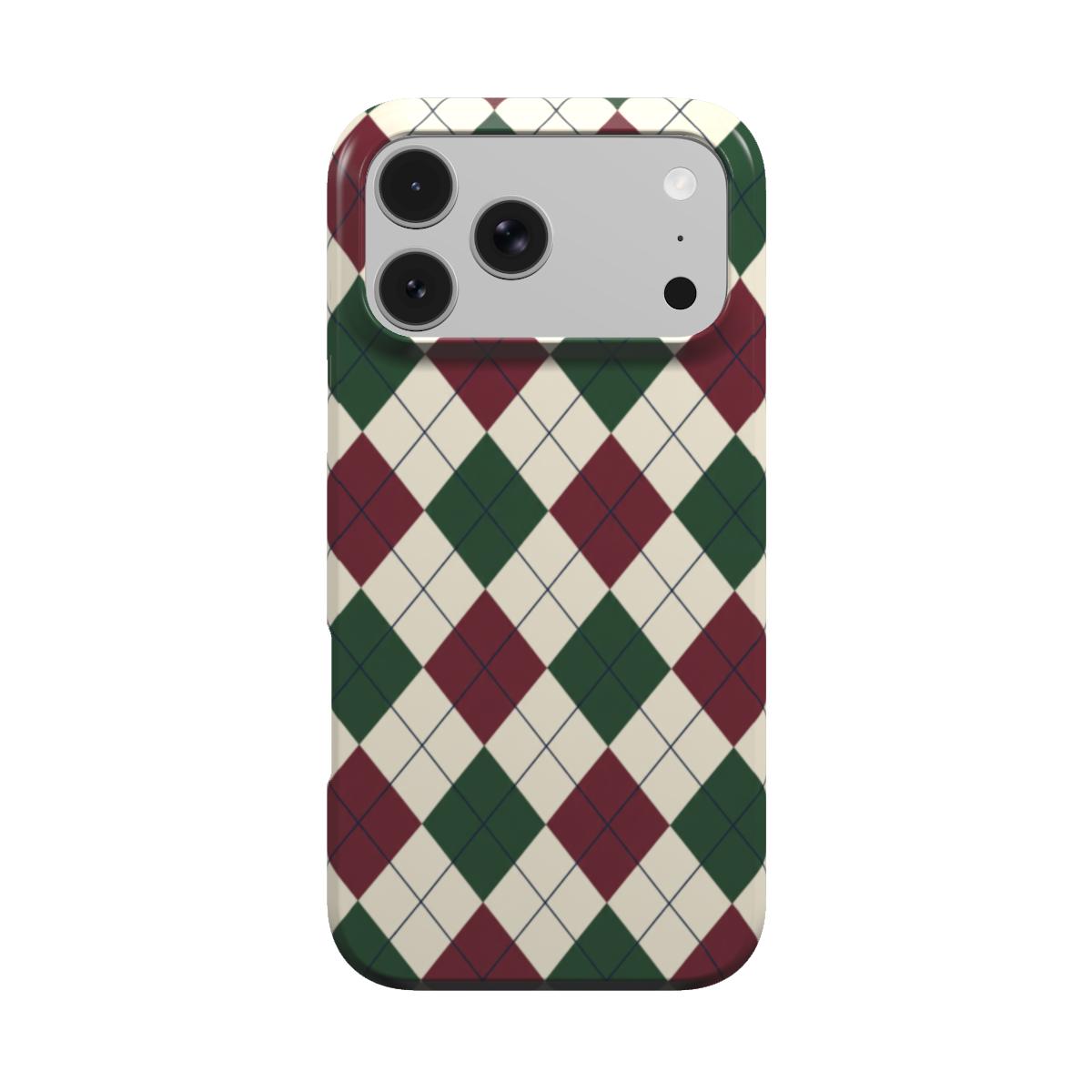 Argyle Club | Burgundy & Green Argyle MagSafe iPhone Case