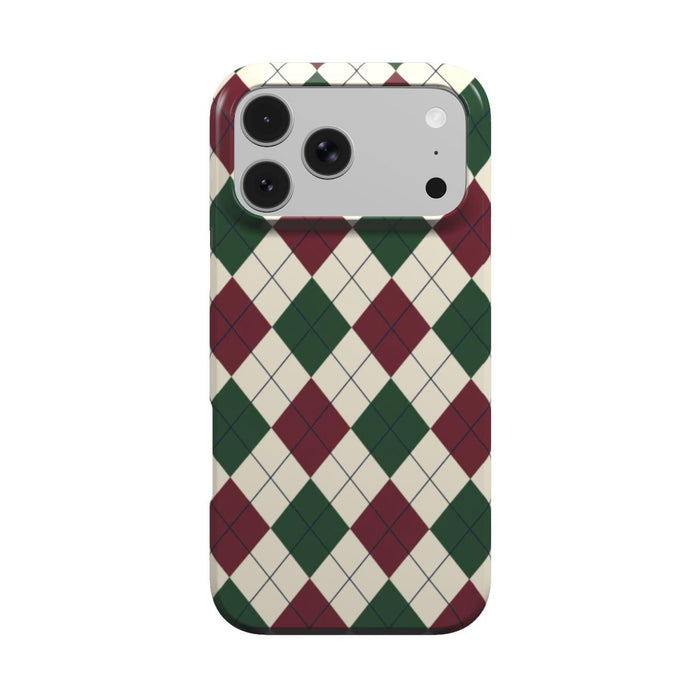 Argyle Club | Burgundy & Green Argyle MagSafe iPhone Case