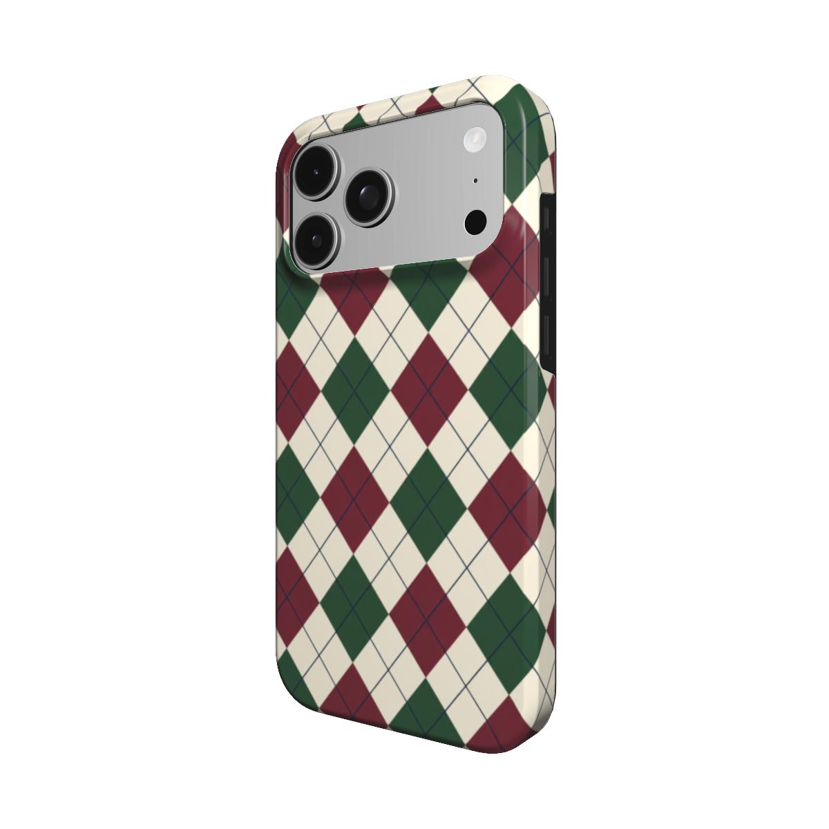Argyle Club | Burgundy & Green Argyle MagSafe iPhone Case