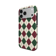 Argyle Club | Burgundy & Green Argyle MagSafe iPhone Case