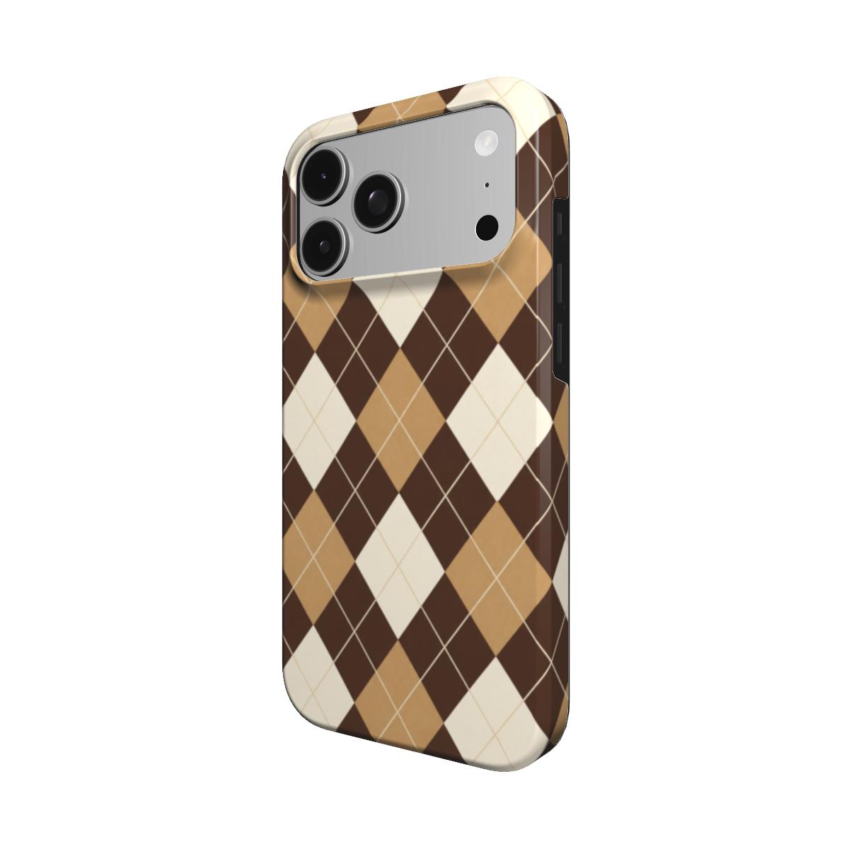 Cocoa Club | Brown & Camel Argyle MagSafe iPhone Case