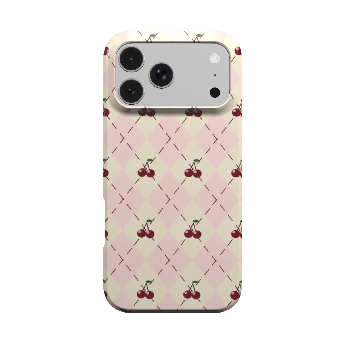 Sweet Argyle | Pink Cherry Argyle MagSafe iPhone Case