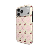 Sweet Argyle | Pink Cherry Argyle MagSafe iPhone Case