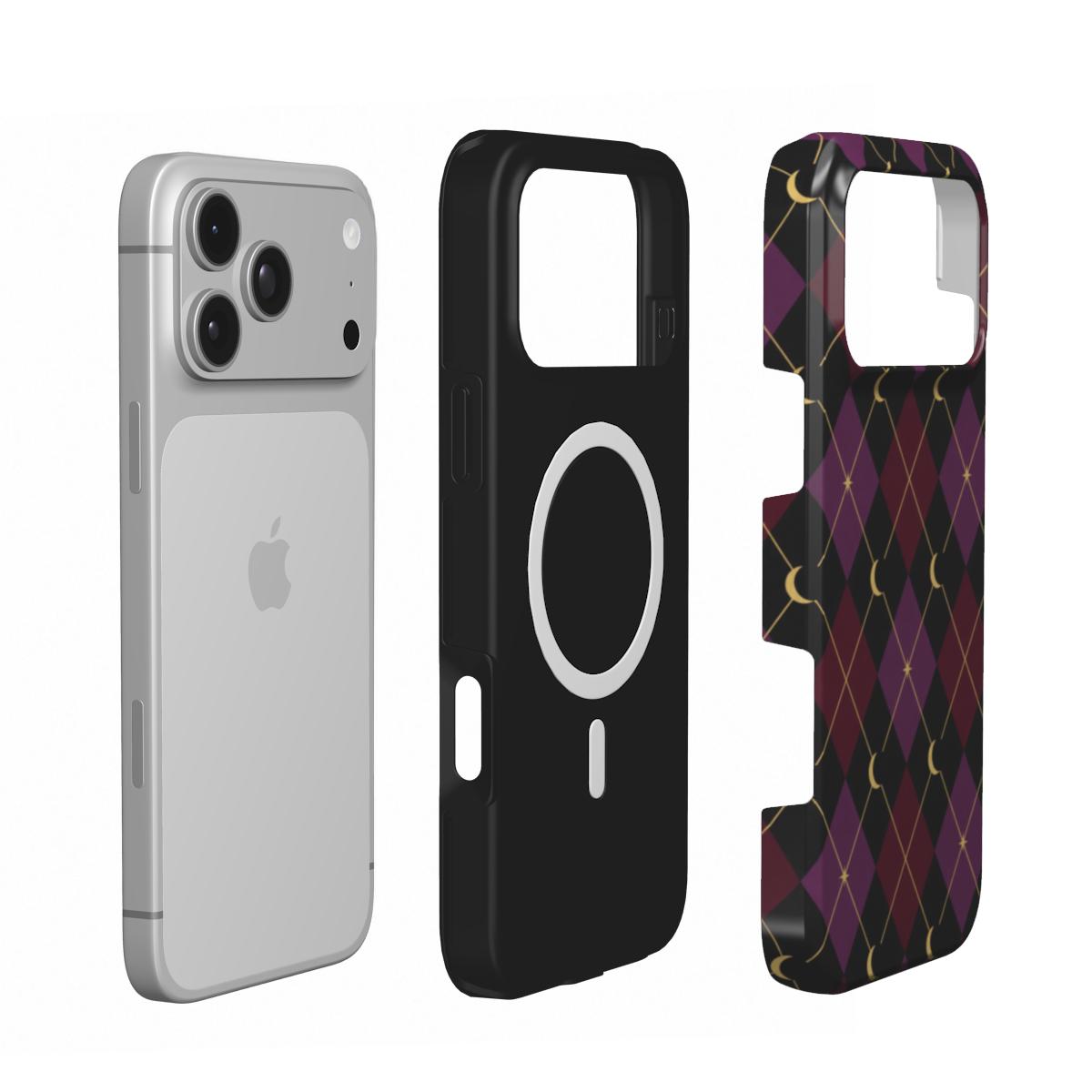 Midnight Argyle | Celestial Argyle MagSafe iPhone Case