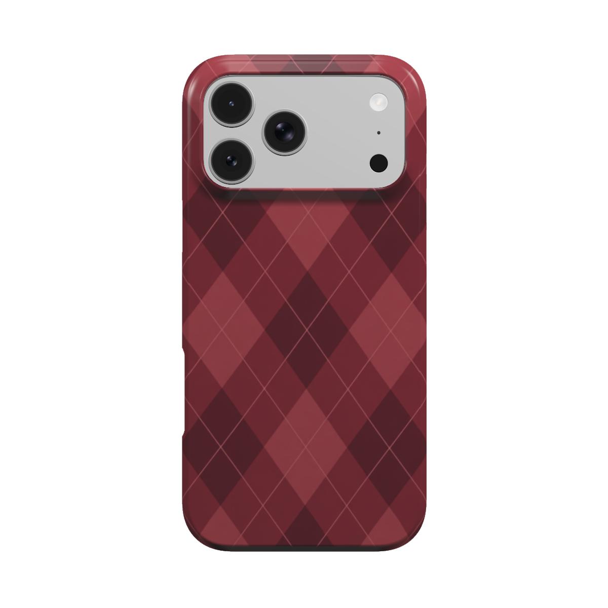 Rouge Knit | Burgundy Tonal Argyle MagSafe iPhone Case