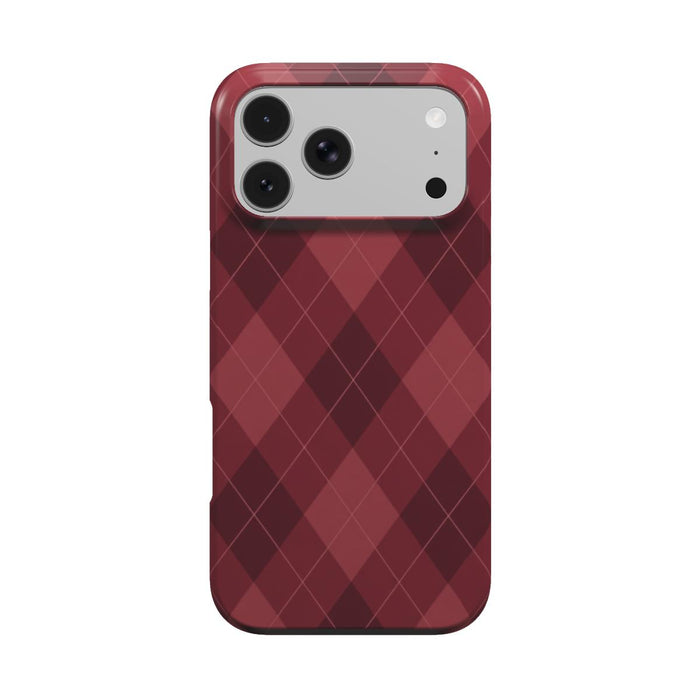 Rouge Knit | Burgundy Tonal Argyle MagSafe iPhone Case