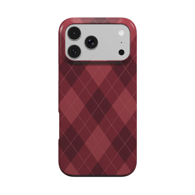 Rouge Knit | Burgundy Tonal Argyle MagSafe iPhone Case