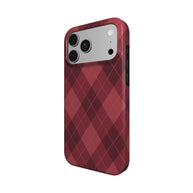 Rouge Knit | Burgundy Tonal Argyle MagSafe iPhone Case