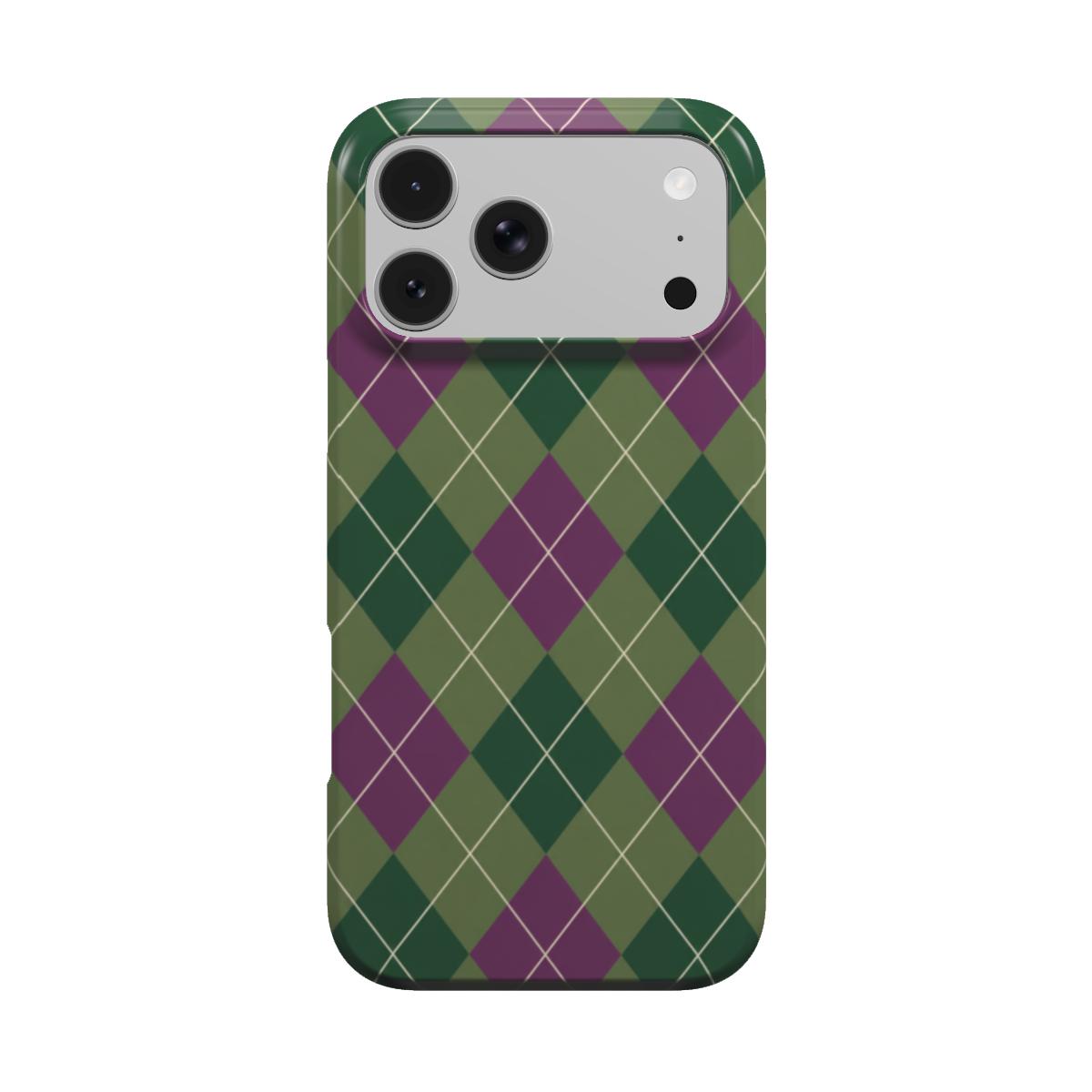 Moss & Plum | Green & Plum Argyle MagSafe iPhone Case