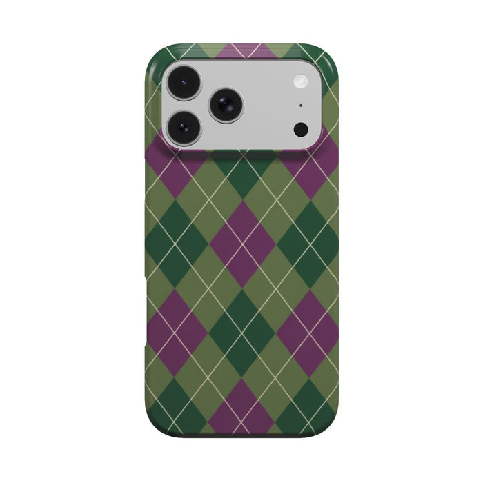 Moss & Plum | Green & Plum Argyle MagSafe iPhone Case