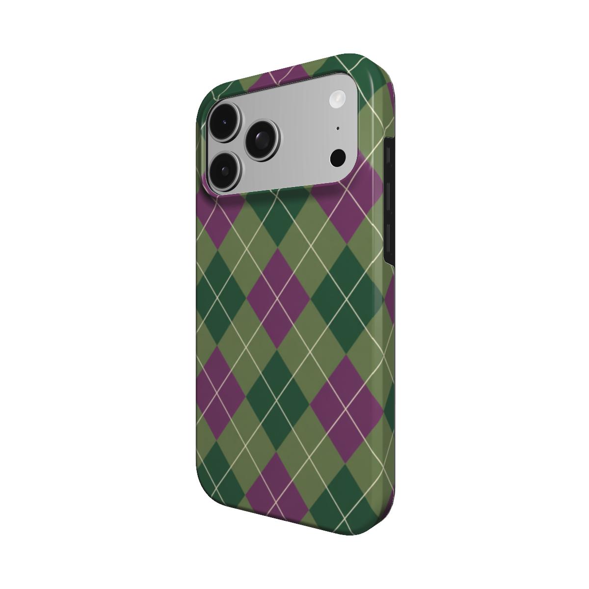 Moss & Plum | Green & Plum Argyle MagSafe iPhone Case