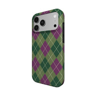 Moss & Plum | Green & Plum Argyle MagSafe iPhone Case