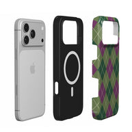 Moss & Plum | Green & Plum Argyle MagSafe iPhone Case