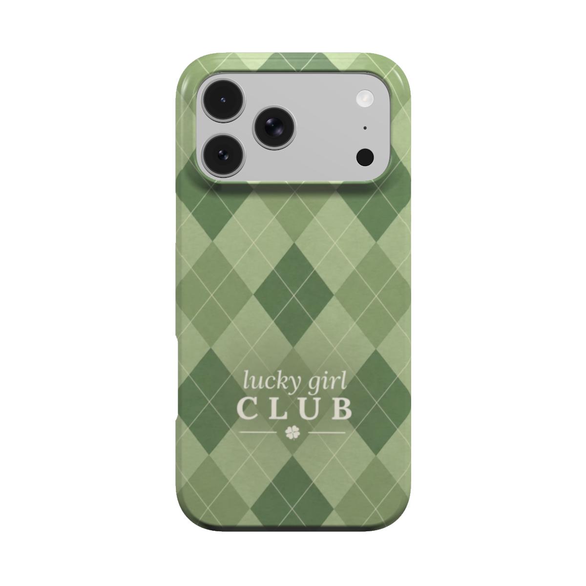 Lucky Girl Club | Green Argyle MagSafe iPhone Case