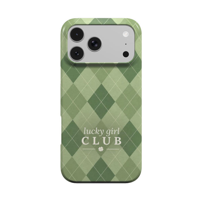 Lucky Girl Club | Green Argyle MagSafe iPhone Case