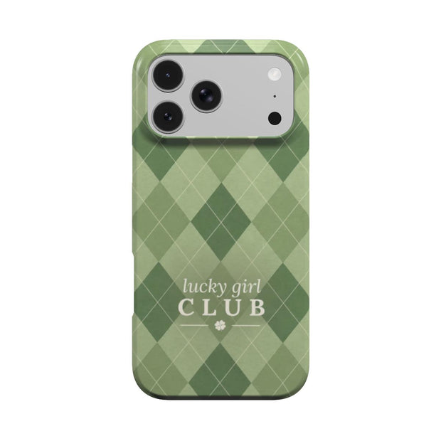 Lucky Girl Club | Green Argyle MagSafe iPhone Case