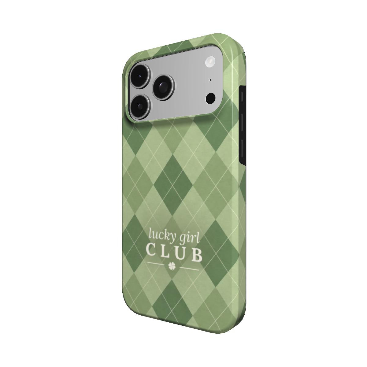 Lucky Girl Club | Green Argyle MagSafe iPhone Case