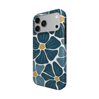 Nightbloom | Petrol Gold Retro Floral MagSafe iPhone Case