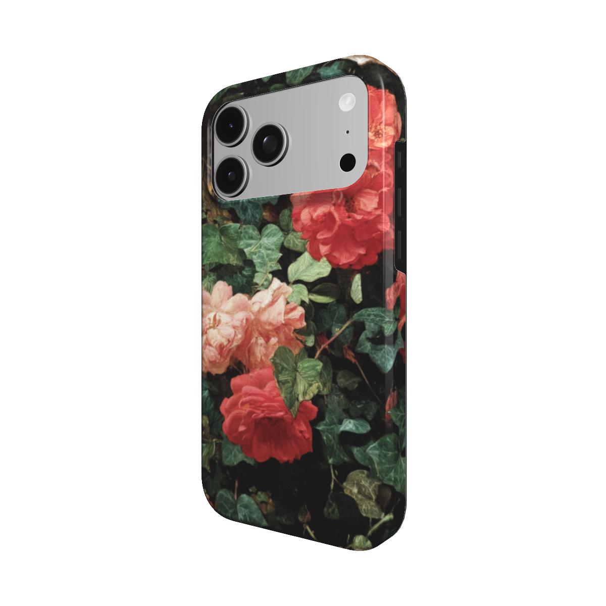 Samtrosen | Dunkles florales MagSafe iPhone Case