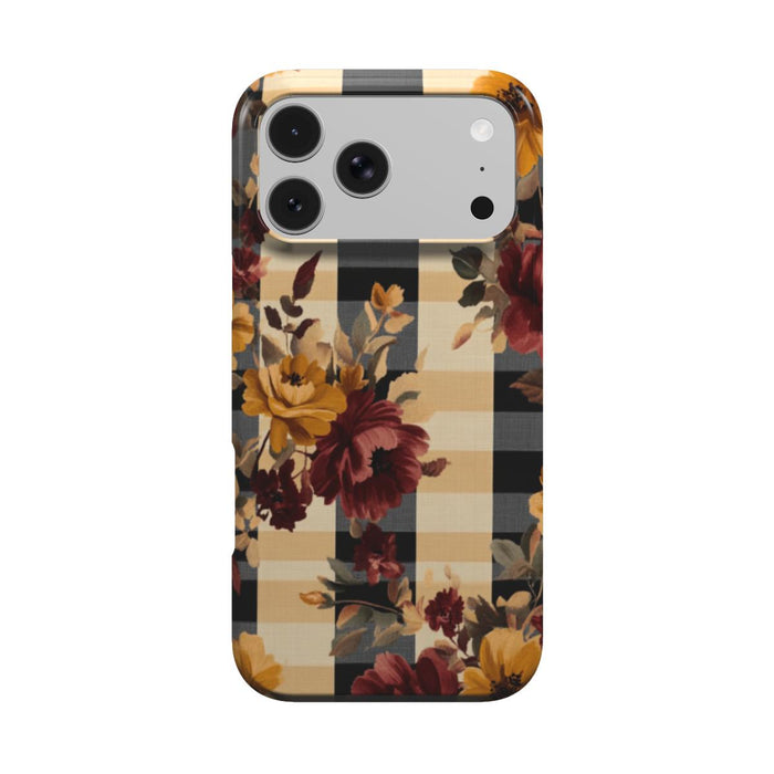 Autumn Grace | Floral Plaid MagSafe iPhone Case
