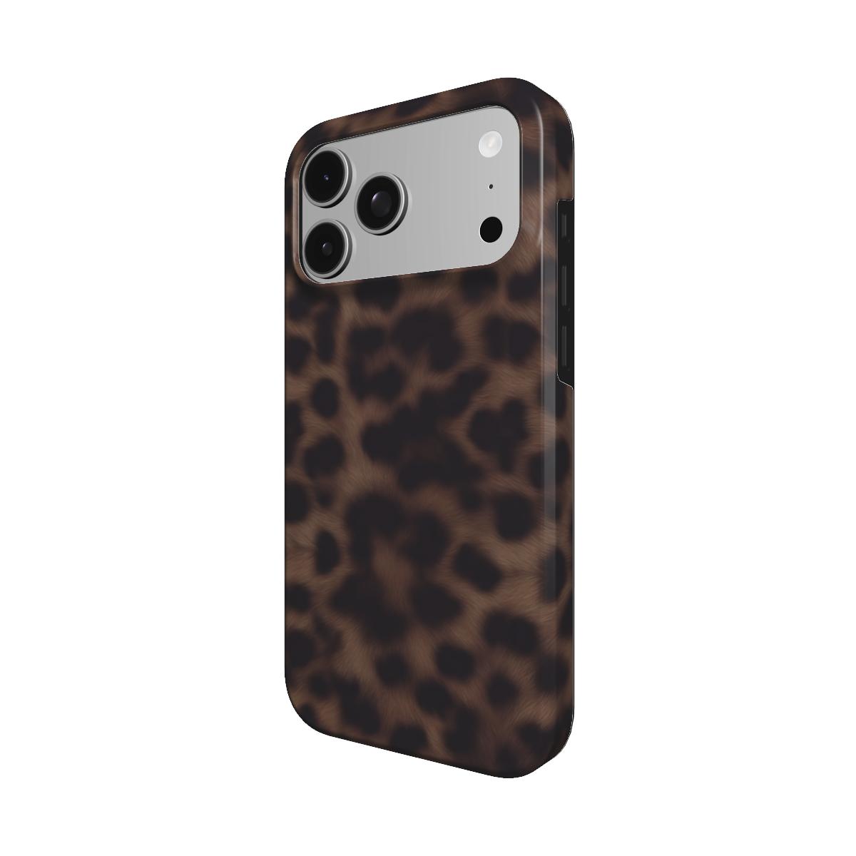 Ombra | Funda MagSafe para iPhone con Textura de Piel de Leopardo Oscuro