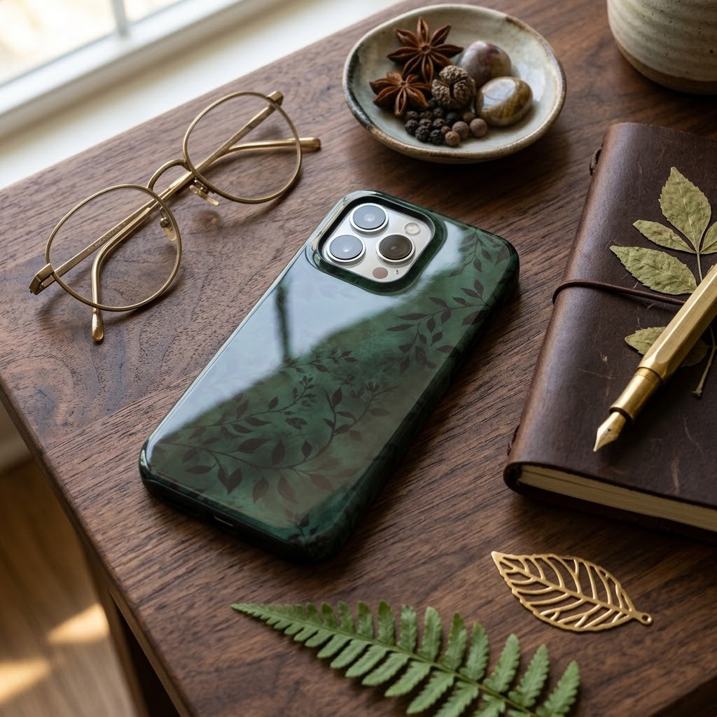Witch’s Garden | Dark Green Botanical MagSafe iPhone Case