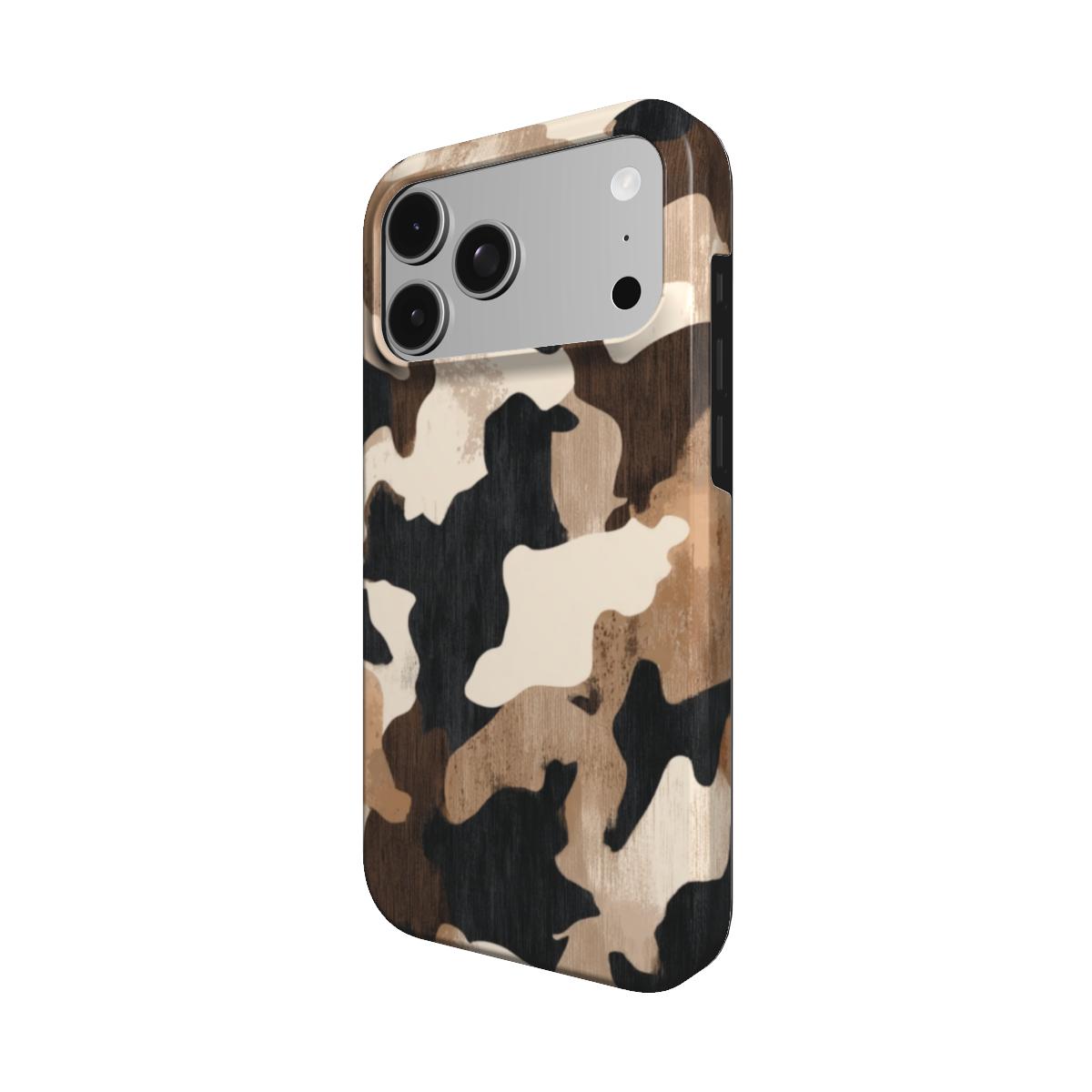 Wüsten-Tarnmuster | Braun erdfarbenes Camouflage MagSafe iPhone-Hülle
