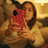 Blush Stripe | Wavy Checker MagSafe iPhone Case