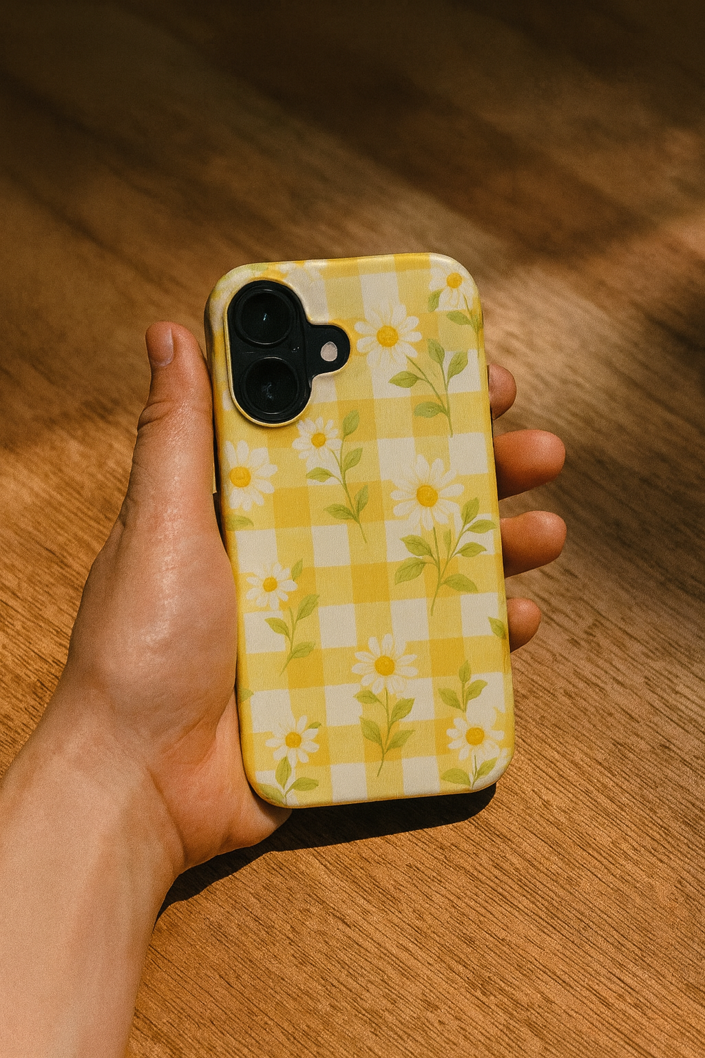 Margarita Asoleada | Funda MagSafe para iPhone con Estampado Floral Vichy Amarillo