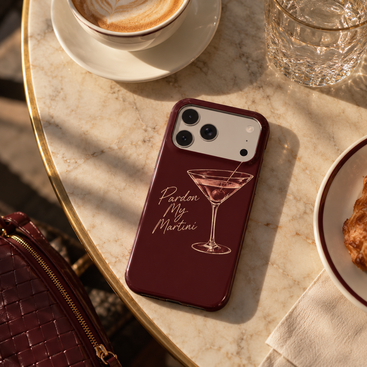 Pardon My Martini | Burgundy Martini MagSafe iPhone Case
