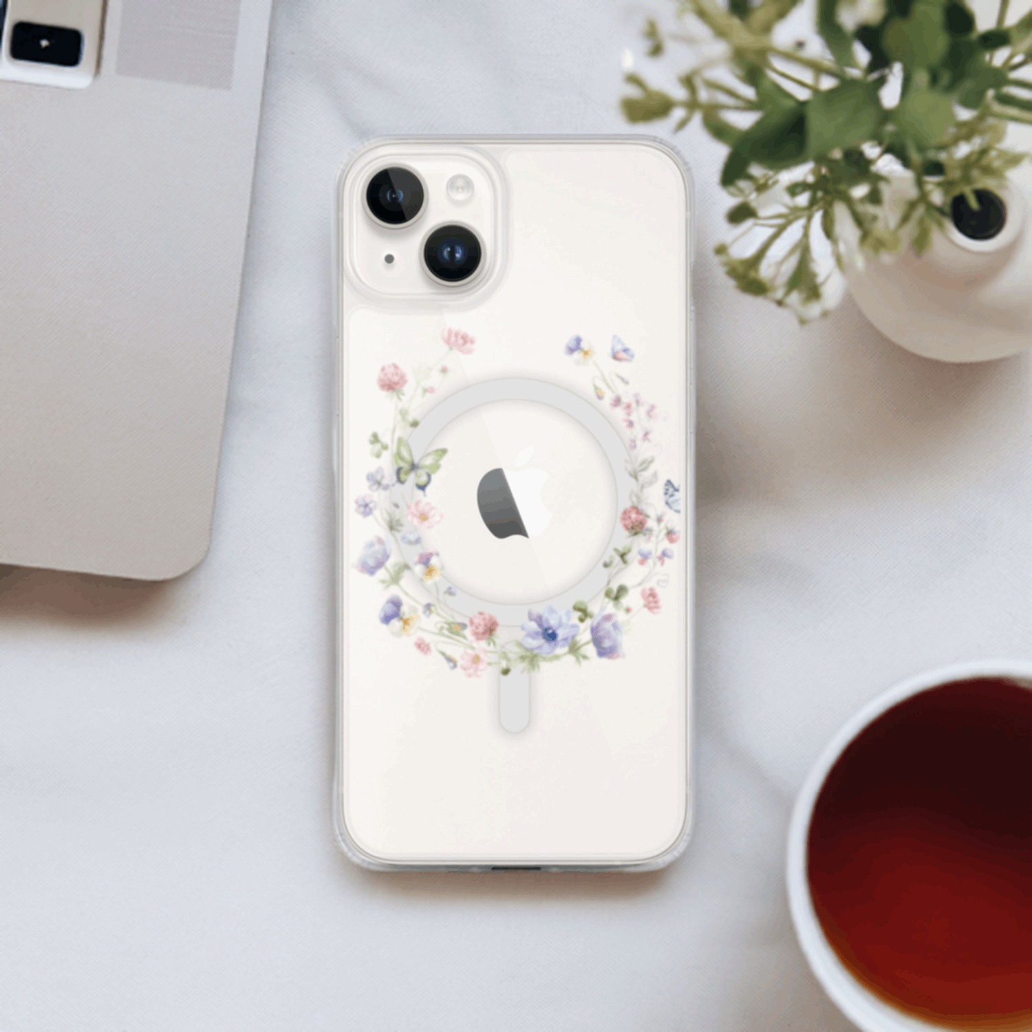 Floral MagSafe Clear iPhone Case
