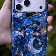 Celestial Mosaic | Moon & Stars Stained Glass MagSafe iPhone Case