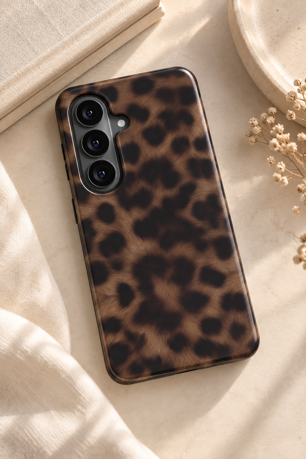 Ombra | Brown Leopard Print Magnetic Samsung Galaxy Case