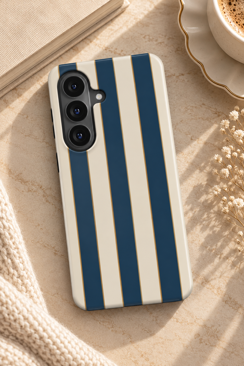 Regatta | Petrol & Cream Striped Magnetic Samsung Galaxy Case