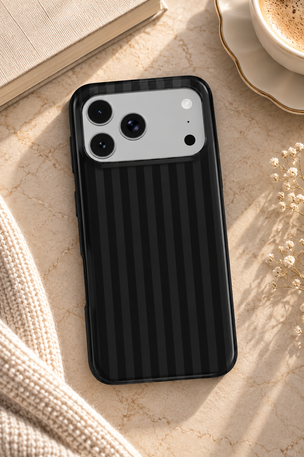 Room 13 | Black Tonal Pinstripe MagSafe iPhone Case