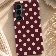 Pin-Up | Burgundy Blush Polka Dot Magnetic Samsung Galaxy Case