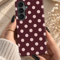 Pin-Up | Burgundy Blush Polka Dot Magnetic Samsung Galaxy Case