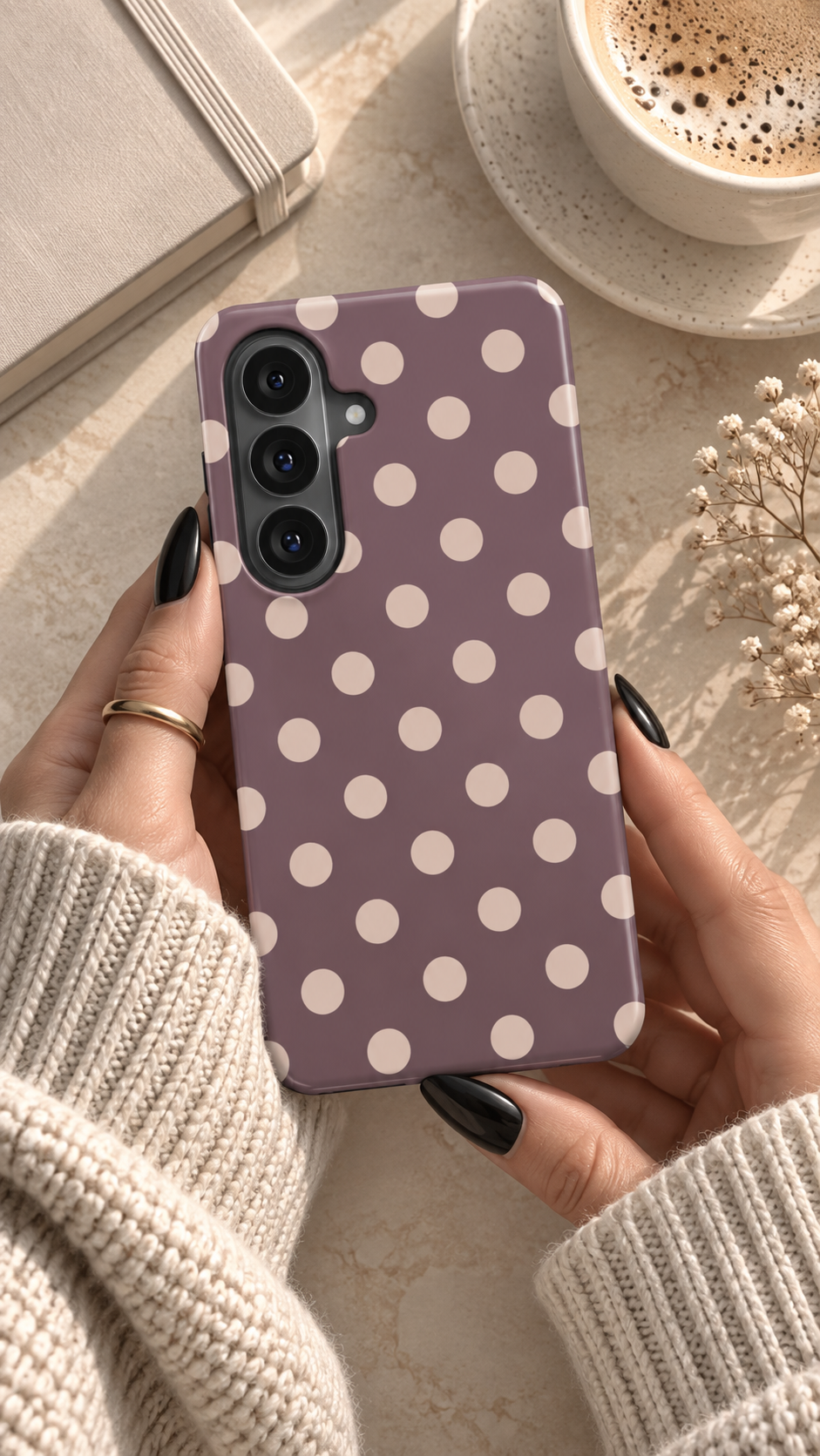 Boudoir | Mauve & Ivory Polka Dot Magnetic Samsung Galaxy Case