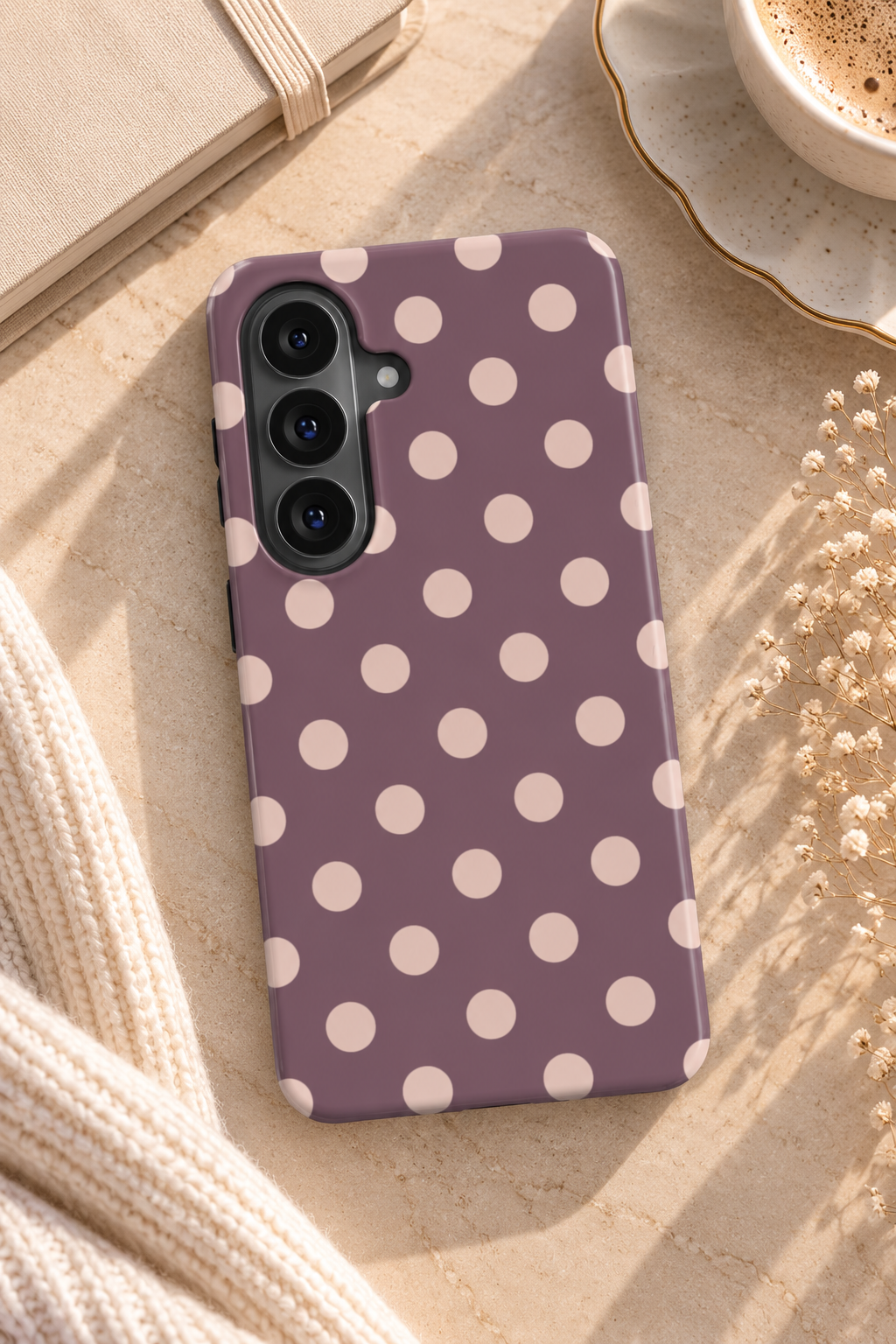 Boudoir | Mauve & Ivory Polka Dot Magnetic Samsung Galaxy Case