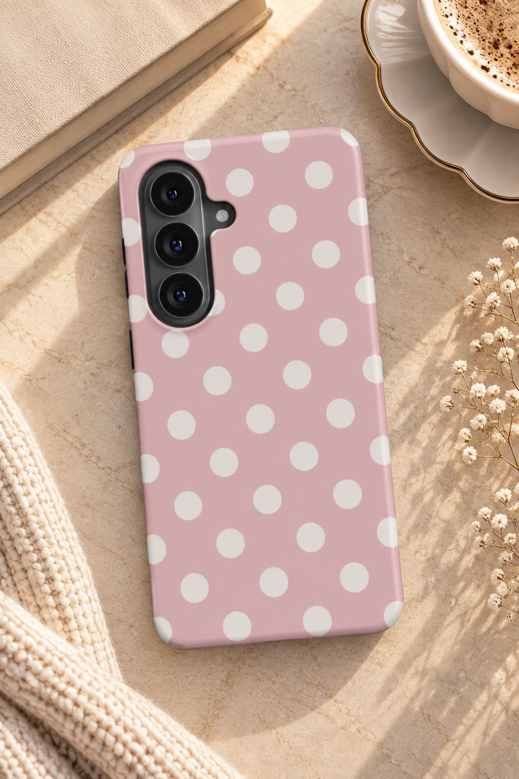 Powder Room | Blush Polka Dot Magnetic Samsung Galaxy Case