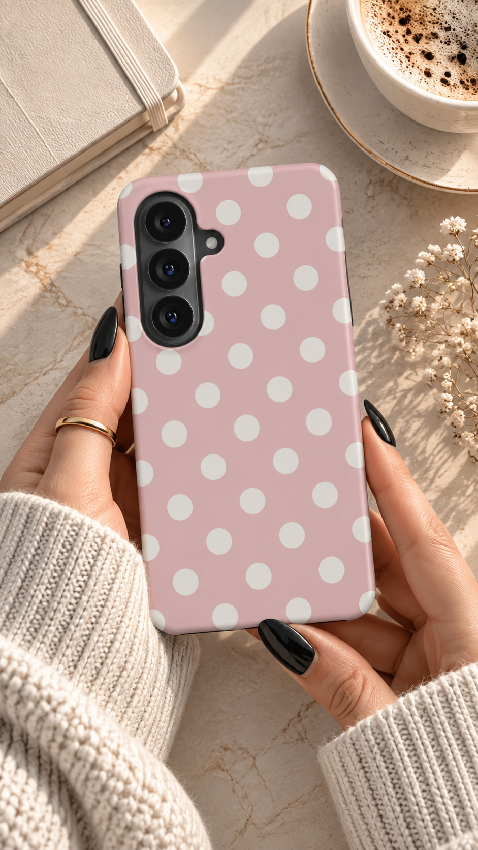 Powder Room | Blush Polka Dot Magnetic Samsung Galaxy Case