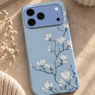 Porcelain Bloom | Powder Blue Magnolia MagSafe iPhone Case