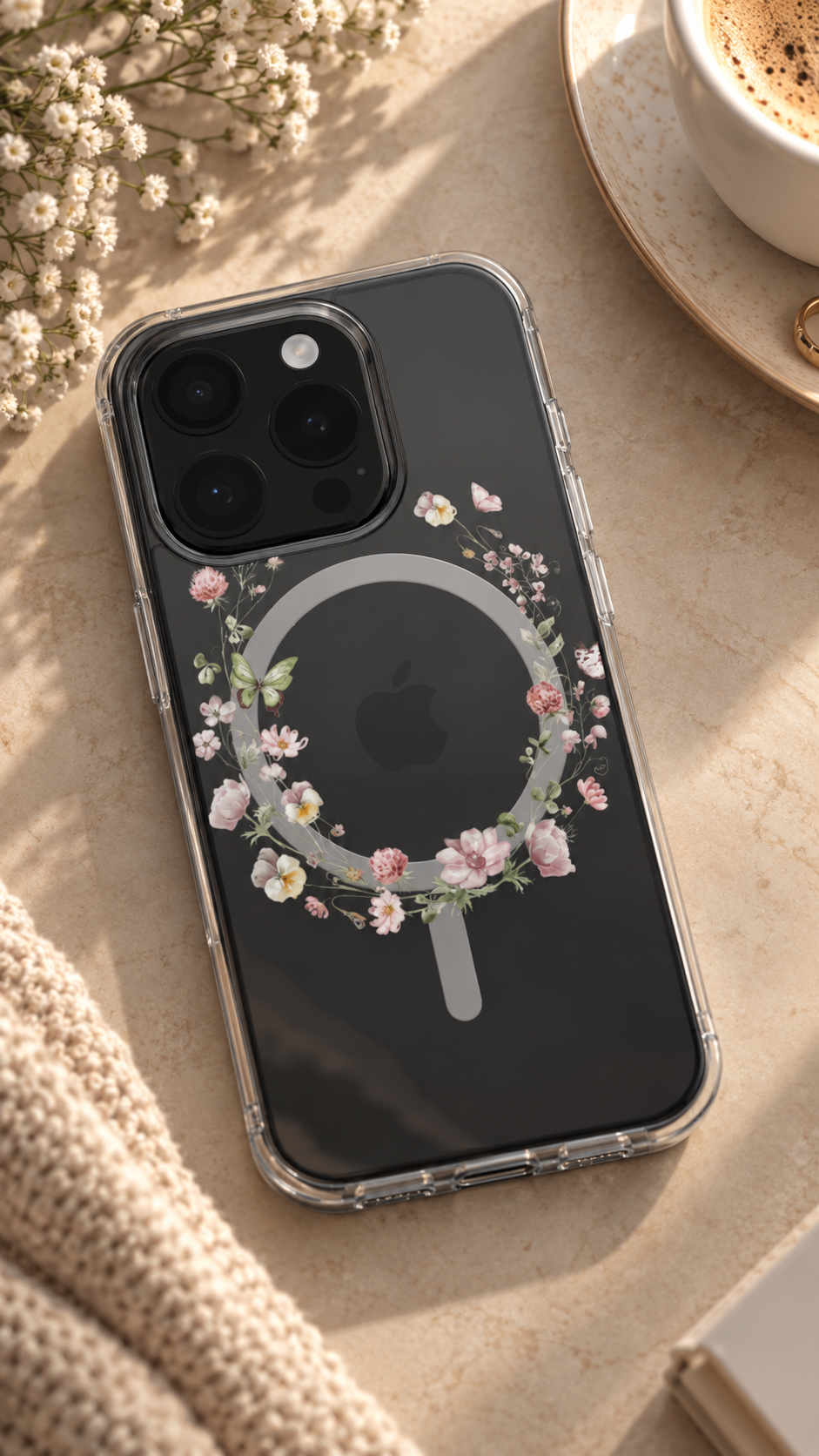 Butterfly Effect | Floral Butterfly MagSafe Clear iPhone Case