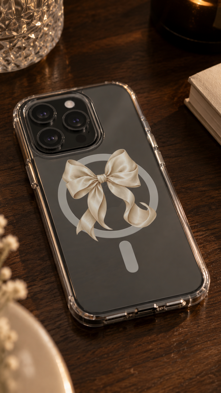 First Dance | Ivory Bow MagSafe Clear iPhone Case