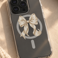 First Dance | Ivory Bow MagSafe Clear iPhone Case