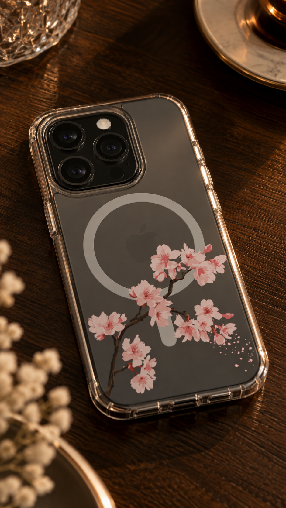 Petal Drift | Cherry Blossom MagSafe Clear iPhone Case
