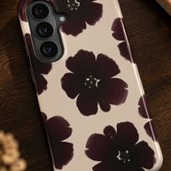 Black Dahlia | Dark Burgundy Floral Magnetic Samsung Galaxy Case