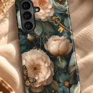 The Keeper’s Key | Vintage Botanical Key Magnetic Samsung Galaxy Case