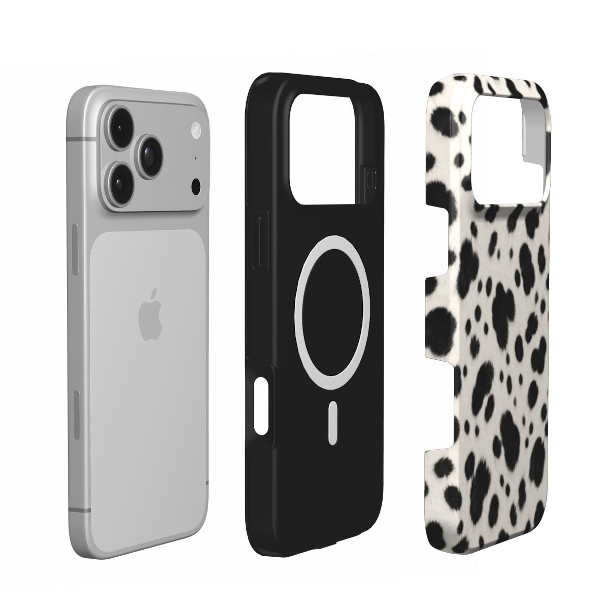 Front Row | Schwarz-weißes Dalmatiner-Print MagSafe iPhone Case