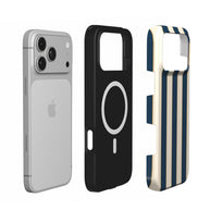 Regatta | Navy Blue & Cream Stripe MagSafe iPhone Case